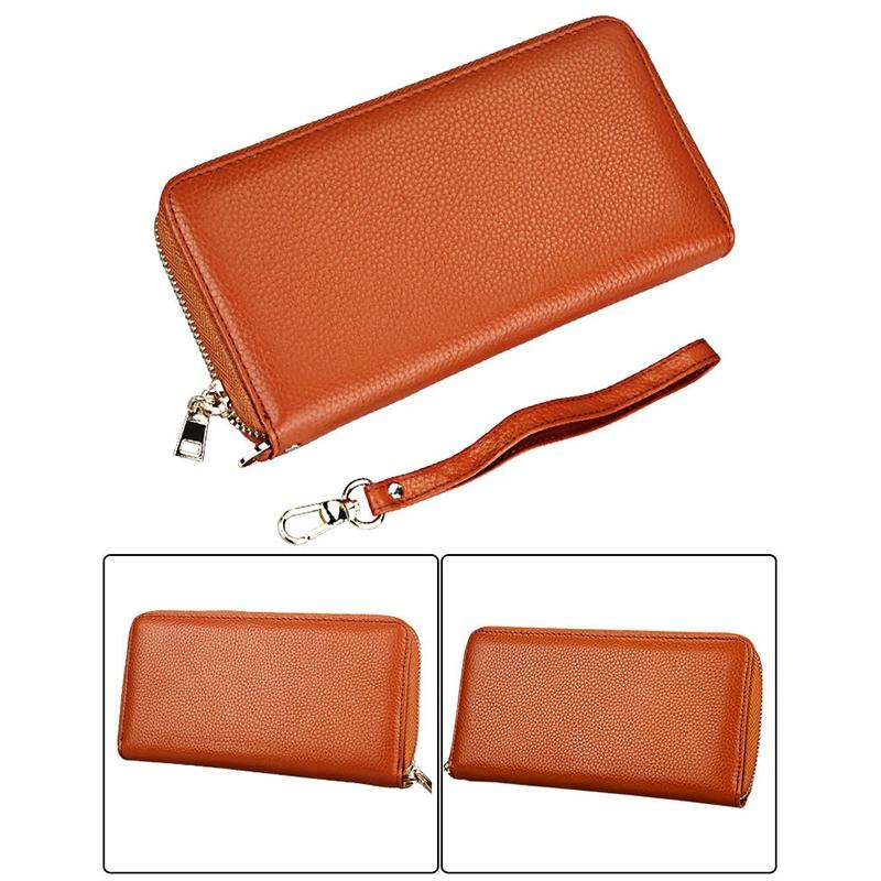 Leather Rfid Card Holder Wallet with Hand Strap - Purple 14