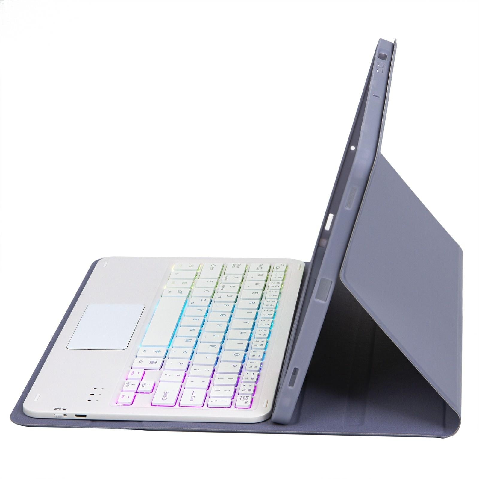 2022 Ipad 10.9 Lambskin Keyboard Case With Backlight & Pen Slot - Purple 11