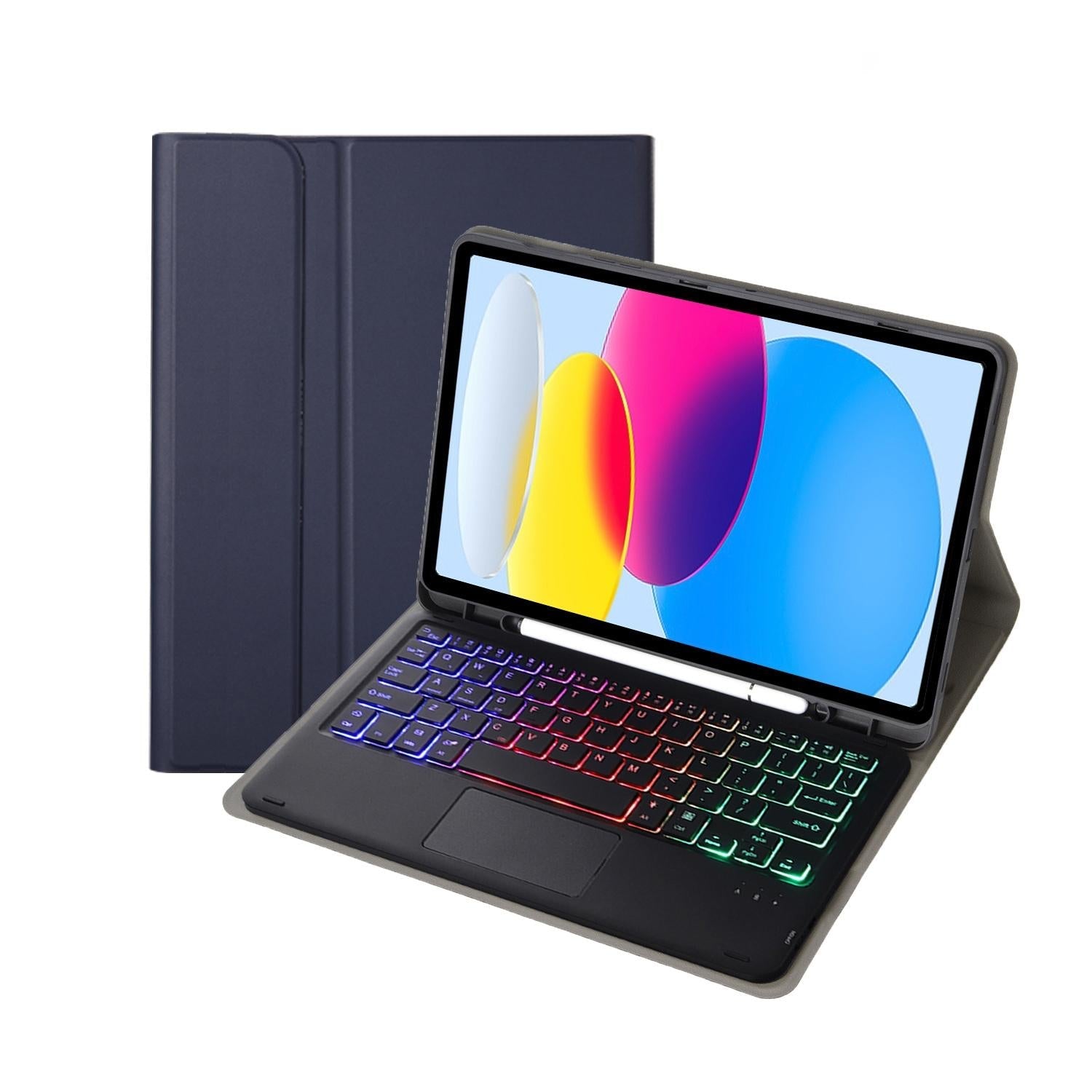 2022 Ipad 10.9 Lambskin Keyboard Case With Backlight & Pen Slot - Purple 13
