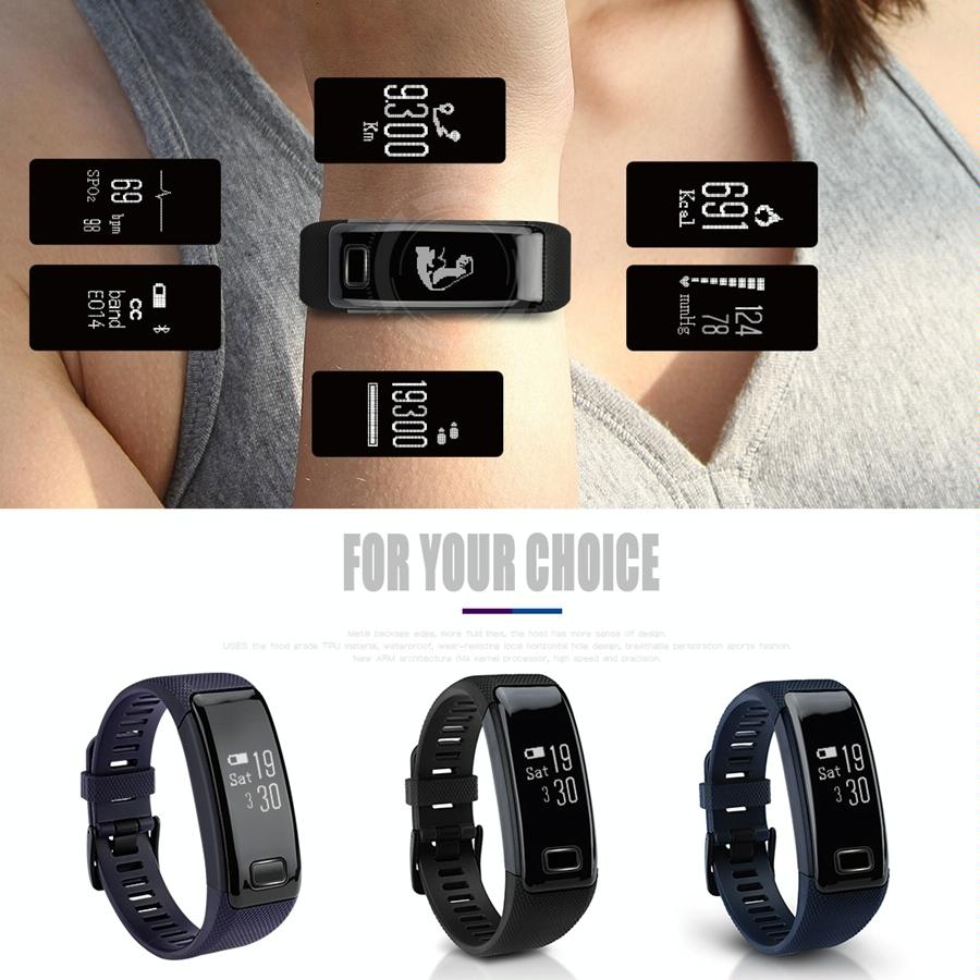 Smart Oled Bracelet - Waterproof Pedometer Bp Hr Blood Oxygen - Android / Ios - Purple 6