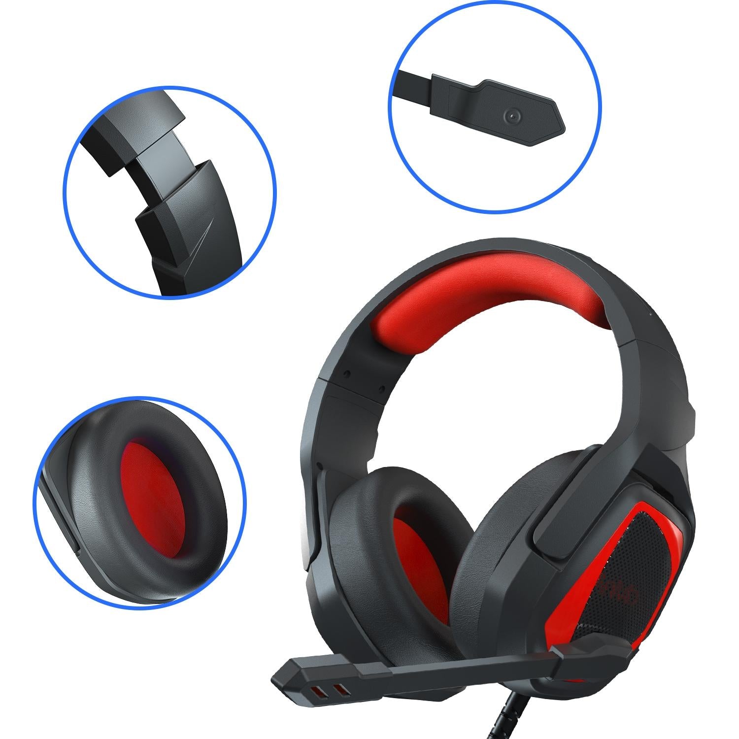 Retractable Mic Gaming Headset 3.5Mm Plug 2.2M Cable - Black Purple 4