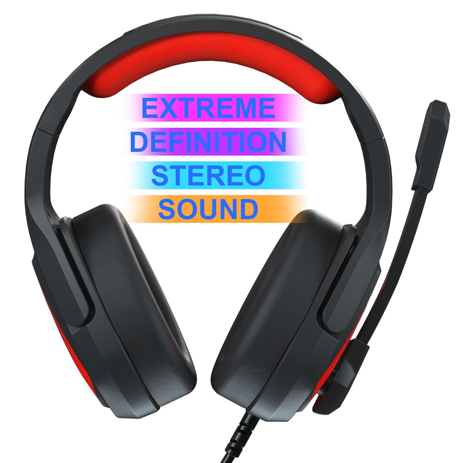 Retractable Mic Gaming Headset 3.5Mm Plug 2.2M Cable - Black Purple 5