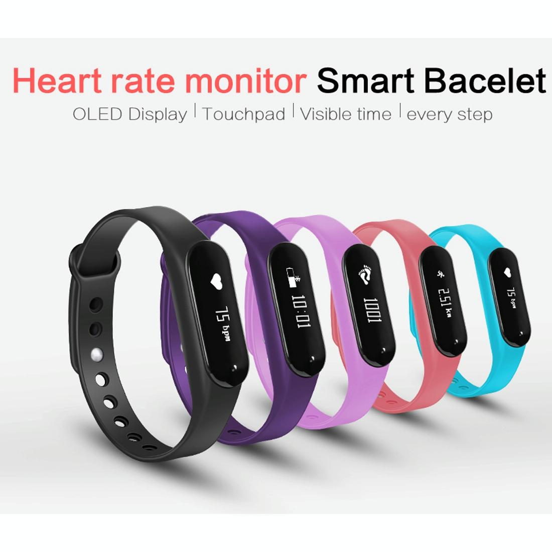 Bluetooth Smart Bracelet With Heart Rate Monitor And Sleep Tracker - Light Purple 6