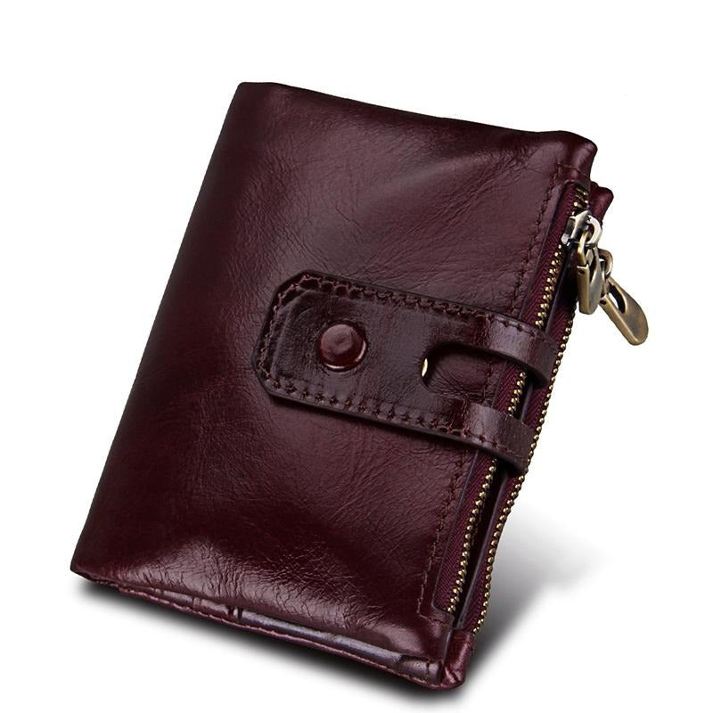 Men Rfid Blocking Cowhide Leather Wallet - Crazy Horse Texture - Ccb1083Tp