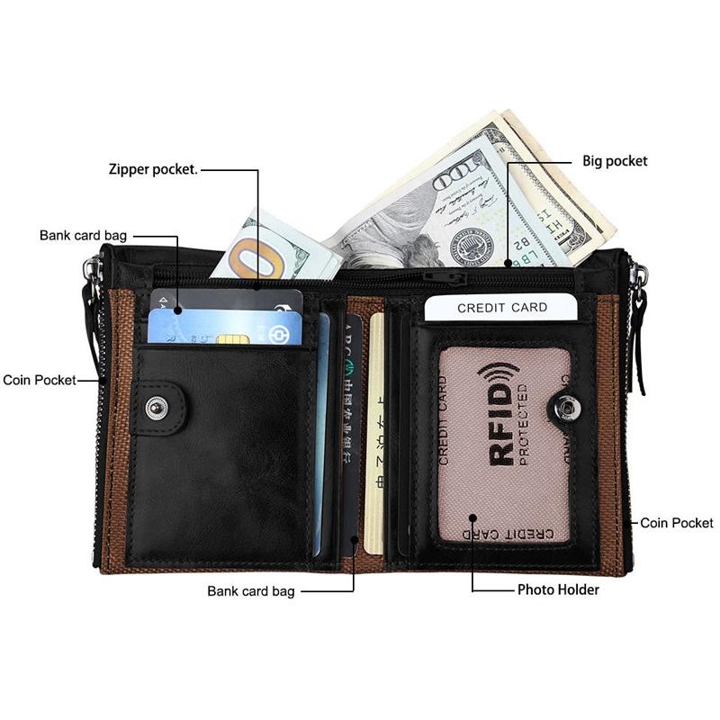 Men Leather Rfid Blocking Card Holder Wallet - 12.1x9.4x2.7cm - Ccb1085Tp 11