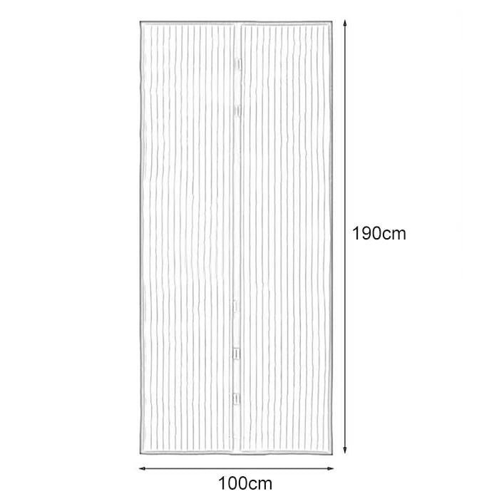 190x100cm Magnetic Mosquito-proof Screen Door Curtain - Magic Mesh - Beige 10