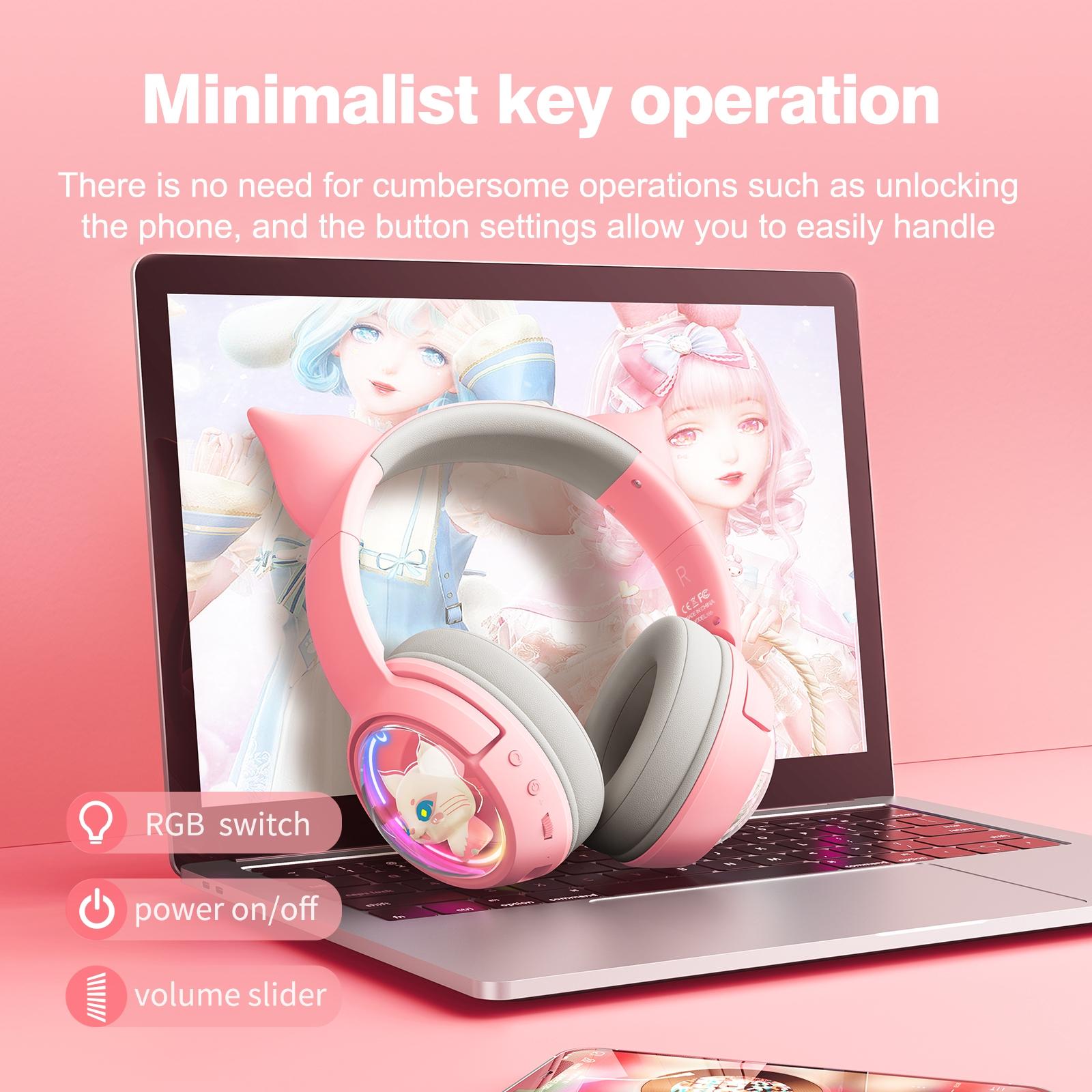 Wireless Cat Ear Bluetooth Headset Usb-C - Beige 11
