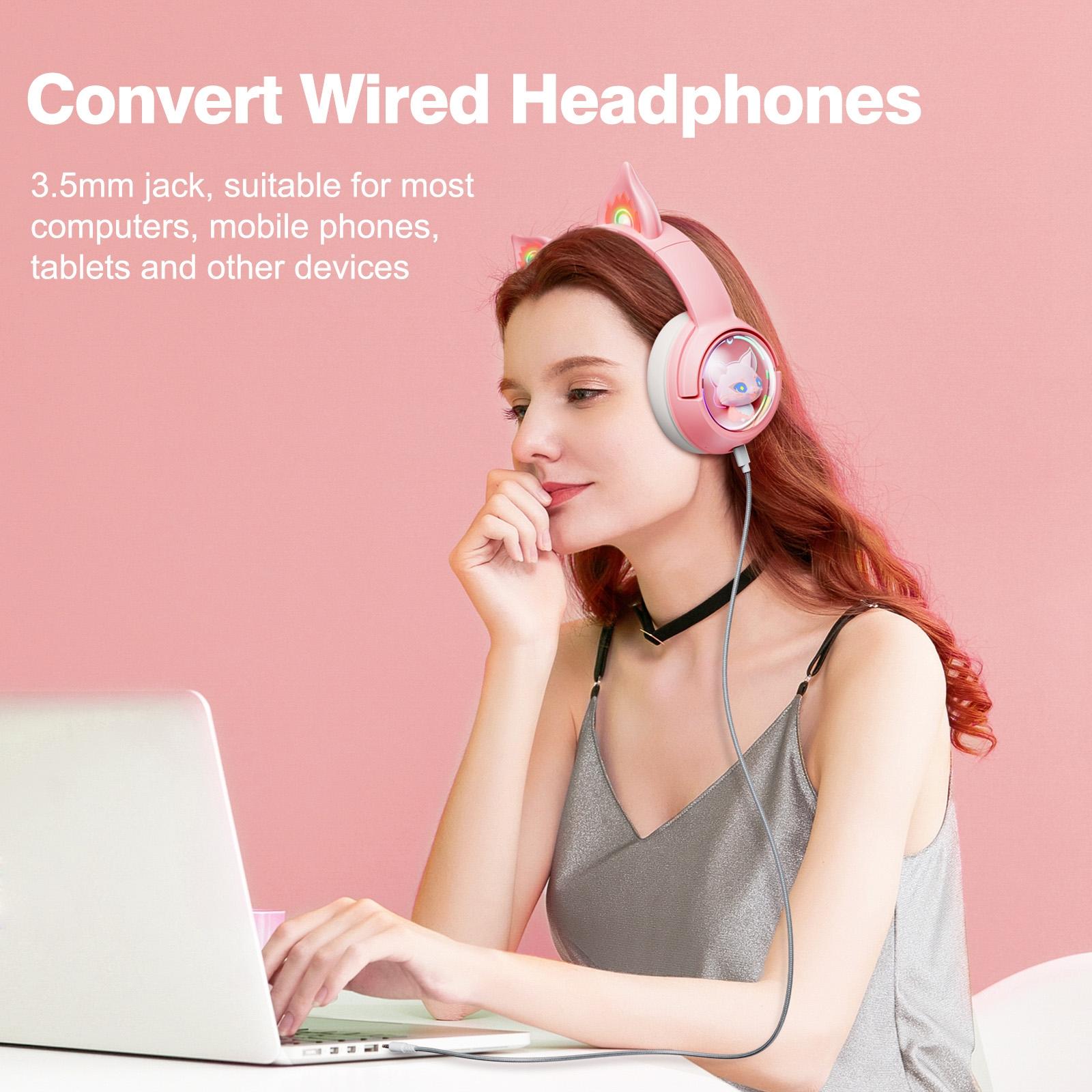 Wireless Cat Ear Bluetooth Headset Usb-C - Beige 14