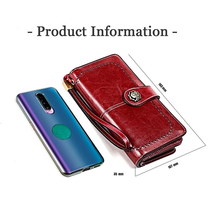 Women Rfid Wallet with Card Slots - Compact Design - Red 3