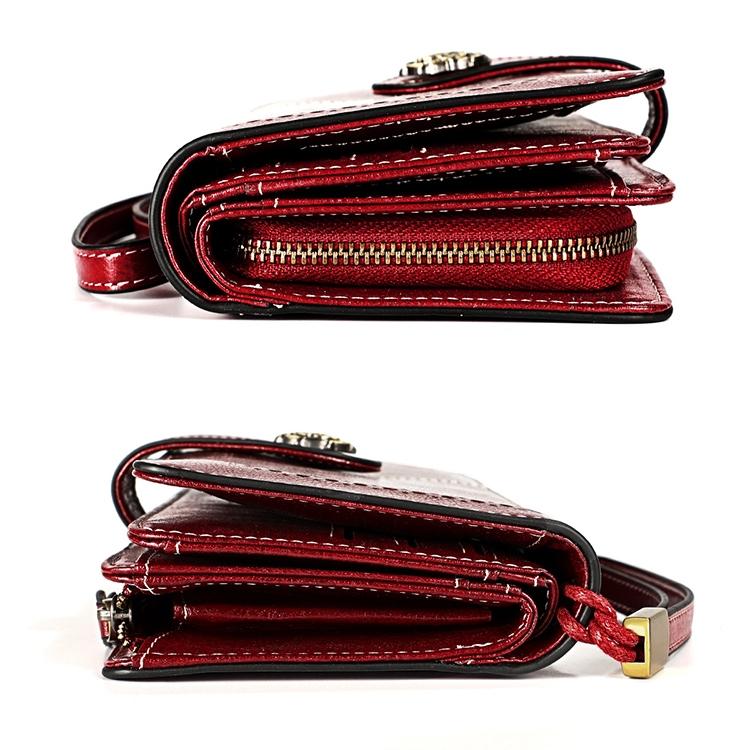 Women Rfid Wallet with Card Slots - Compact Design - Red 7
