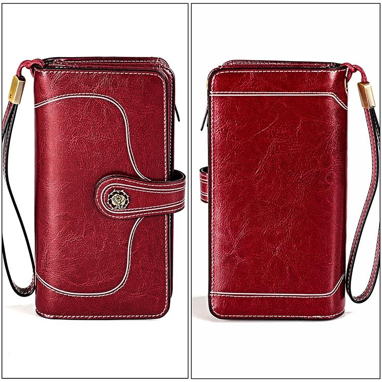 Women Rfid Wallet with Card Slots - Compact Design - Red 15