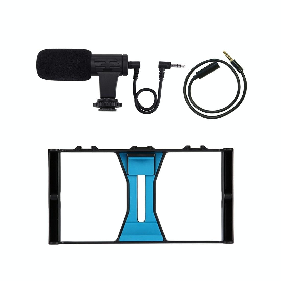 Smartphone Video Rig & Microphone Kit For Live Broadcast - Compatible With Iphone Galaxy Huawei Xiaomi Htc Lg Google And More - Red 7