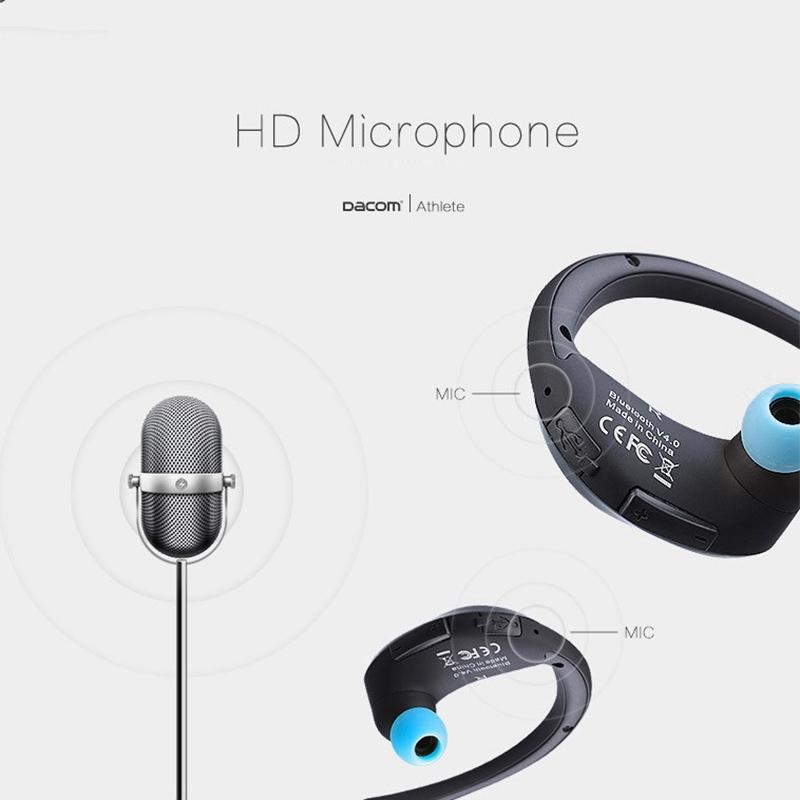 Red Dacom Athlete Bluetooth Earphones with Mic - Sport Running Stereo 11