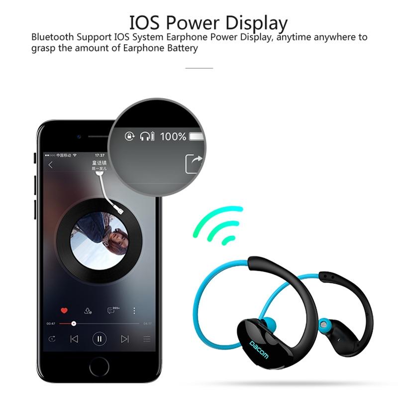 Red Dacom Athlete Bluetooth Earphones with Mic - Sport Running Stereo 15