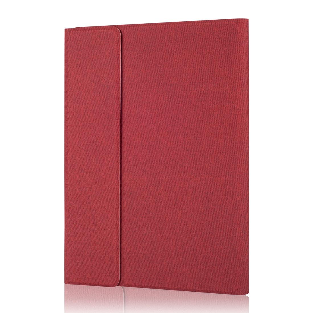 10.2 Ipad Keyboard Case With Touchpad Pen Slot & Bracket - Detachable Magnetic Silk Pattern Tpu - Red 3
