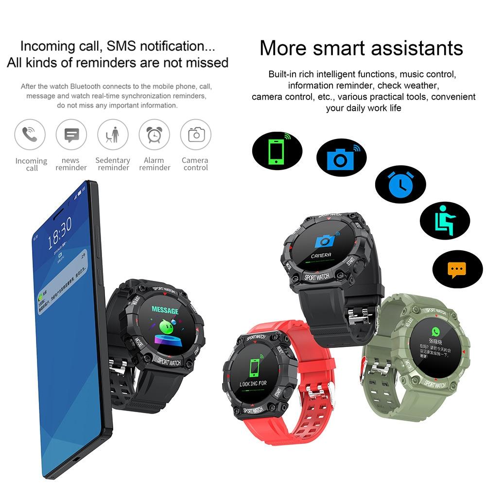 1.3 Inch Colour Round Screen Sport Smart Watch Support Heart Rate / Multi-Sports Mode - Red 8