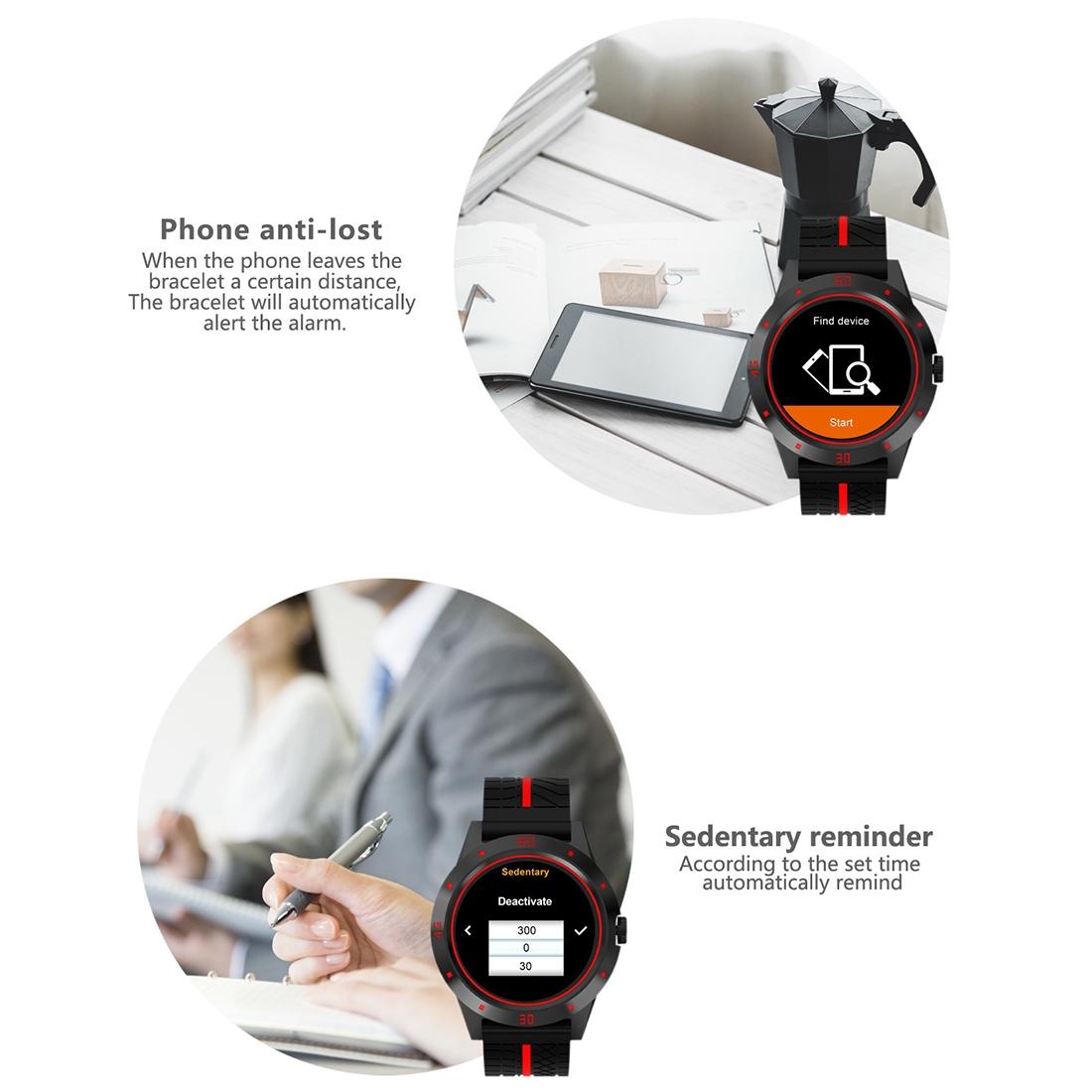 1.3 Inch Tft Screen Mtk2502C Bluetooth4.0 Silicone Watch Band Support Heart Rate Monitor & Pedometer & Sleep Monitor & Sedentary Reminder - Red 8