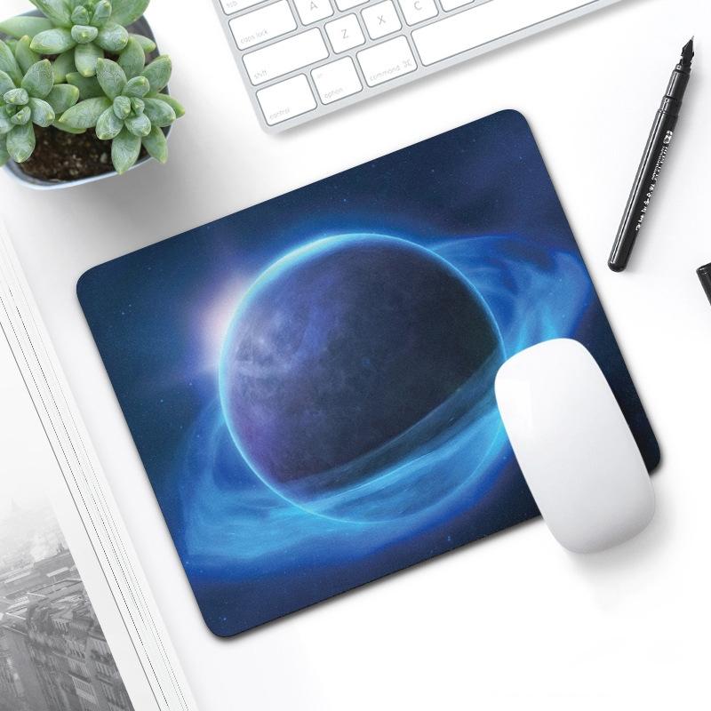 6 Piece Non Slip Mouse Pad Set 21 X 26Cm Thick Rubber Anti Skid Durable - Blue Planet