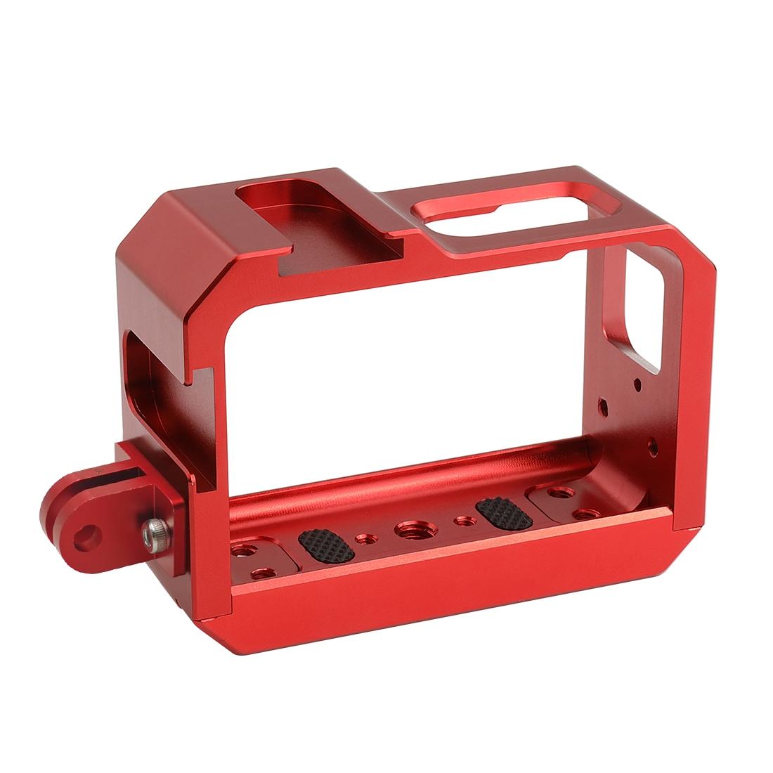 Aluminum Frame Cage for Insta360 one r with Cold Shoe and Tripod Base - Red 3