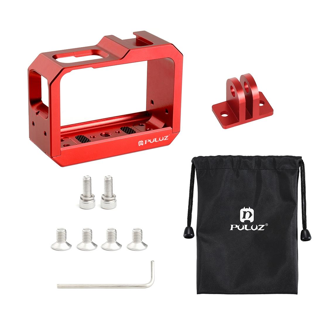 Aluminum Frame Cage for Insta360 one r with Cold Shoe and Tripod Base - Red 8