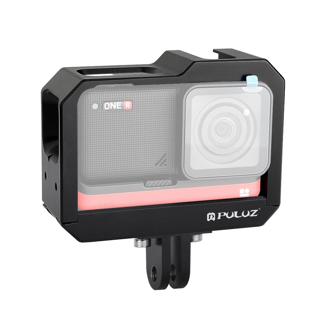 Aluminum Frame Cage for Insta360 one r with Cold Shoe and Tripod Base - Red 12