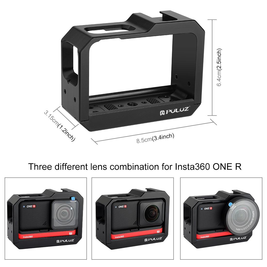 Aluminum Frame Cage for Insta360 one r with Cold Shoe and Tripod Base - Red 14