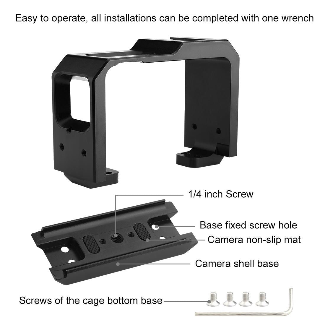 Aluminum Frame Cage for Insta360 one r with Cold Shoe and Tripod Base - Red 15