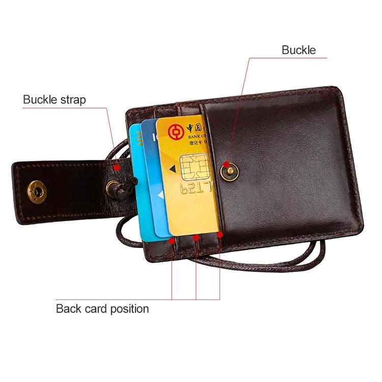 Leather Rfid Card Holder Lanyard - Compact & Secure - Red 6