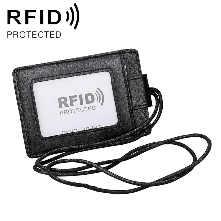 Leather Rfid Card Holder Lanyard - Compact & Secure - Red 10