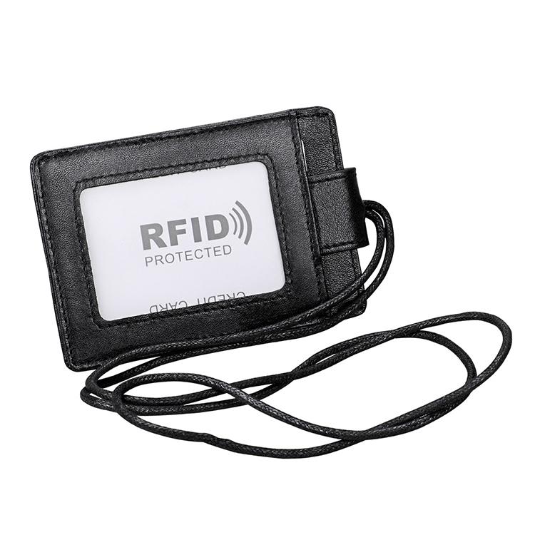 Leather Rfid Card Holder Lanyard - Compact & Secure - Red 11