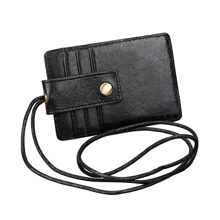 Leather Rfid Card Holder Lanyard - Compact & Secure - Red 12