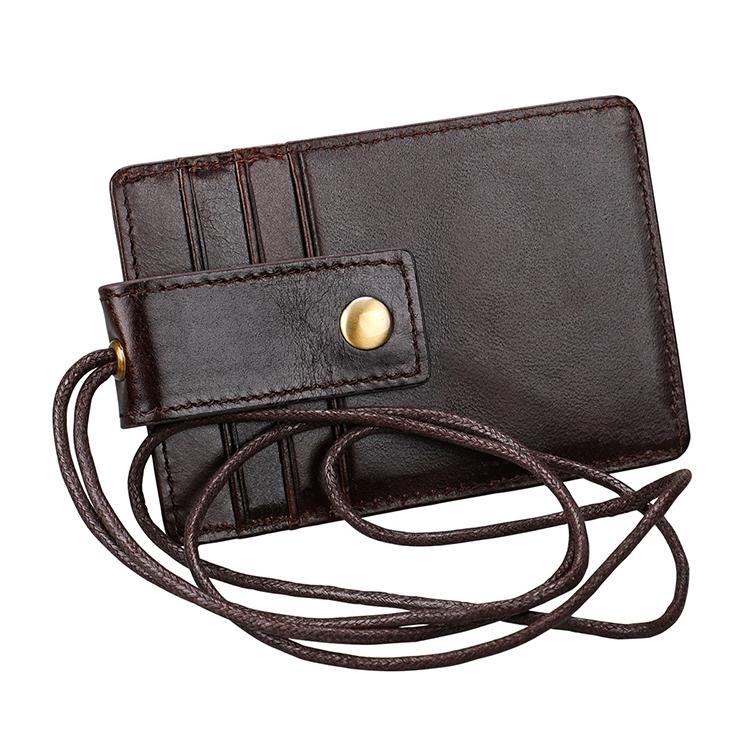 Leather Rfid Card Holder Lanyard - Compact & Secure - Red 14