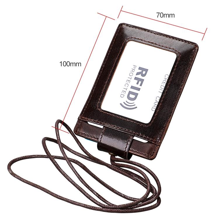 Leather Rfid Card Holder Lanyard - Compact & Secure - Red 15