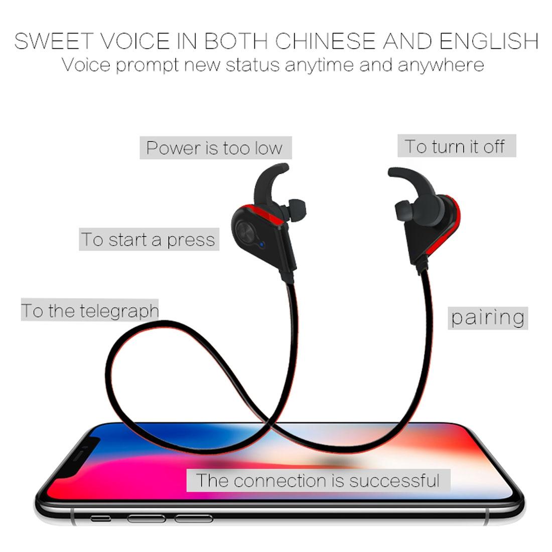 Wireless Bluetooth In-ear Headset with Magnetic Switch & Indicator Light - Red 6