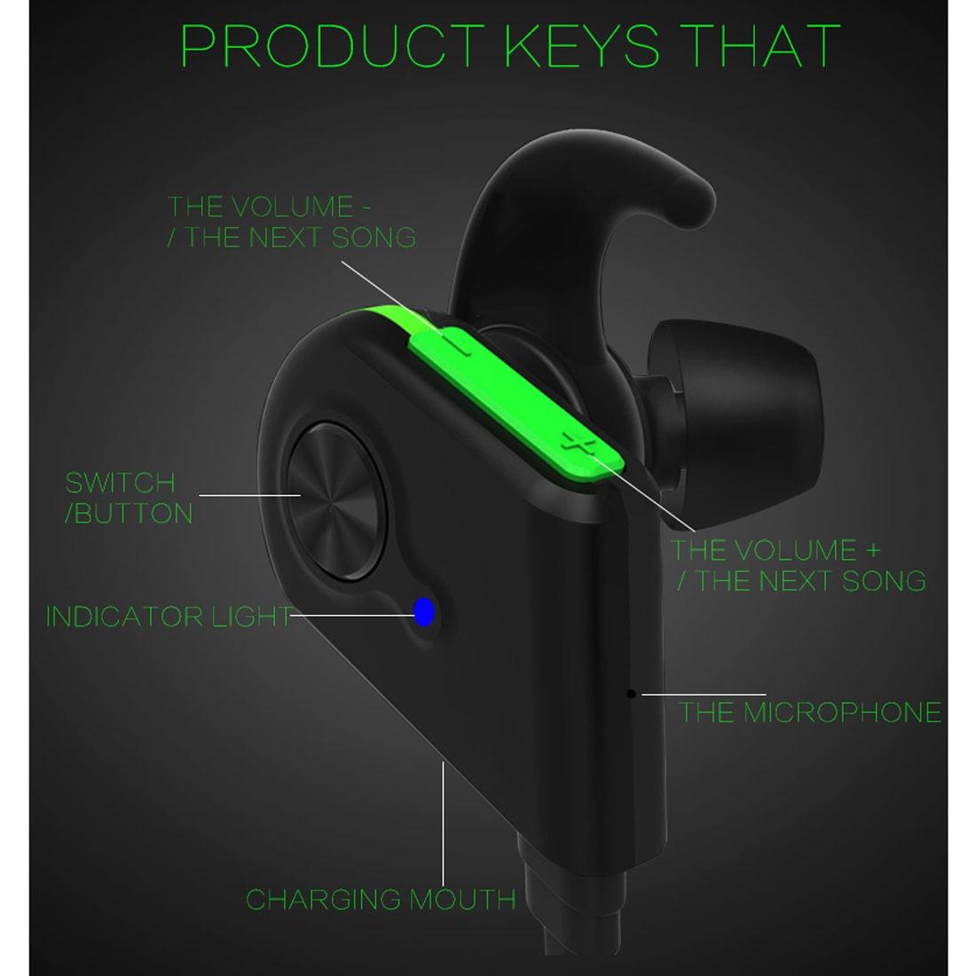 Wireless Bluetooth In-ear Headset with Magnetic Switch & Indicator Light - Red 9