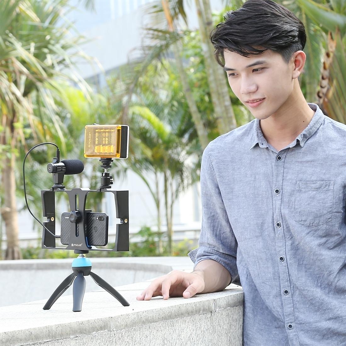 Vlogging Live Broadcast Led Selfie Light Kit With Tripod Head - Red 3