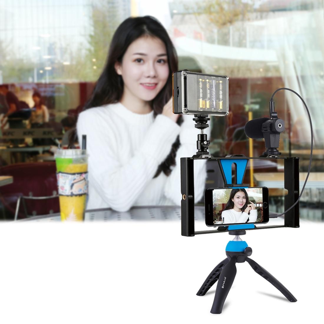 Vlogging Live Broadcast Led Selfie Light Kit With Tripod Head - Red 8