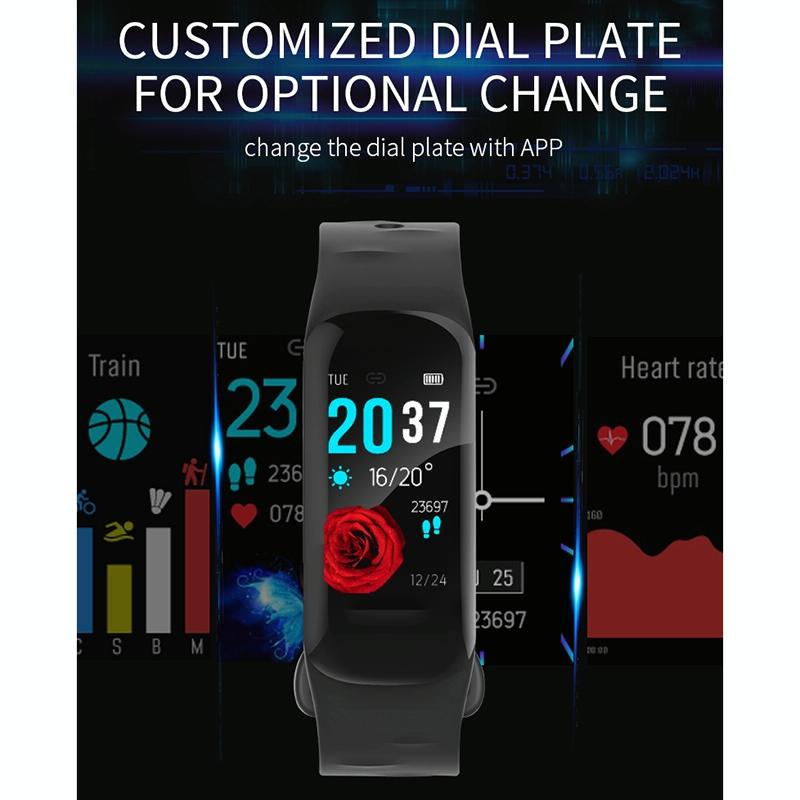 Waterproof Smart Bracelet With Step Heart And Sleep Monitoring - Ip67 - Red 4