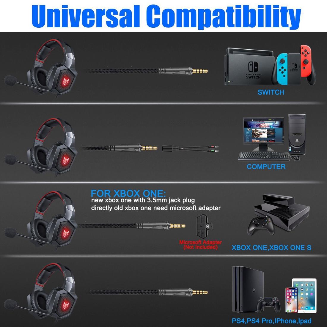 Surround Gaming Headset With Mic & Led Onikuma K8 - Red 7