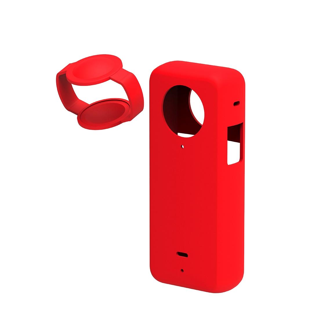 Silicone Protective Case with Lens Cover for Insta360 X3 - Red 3