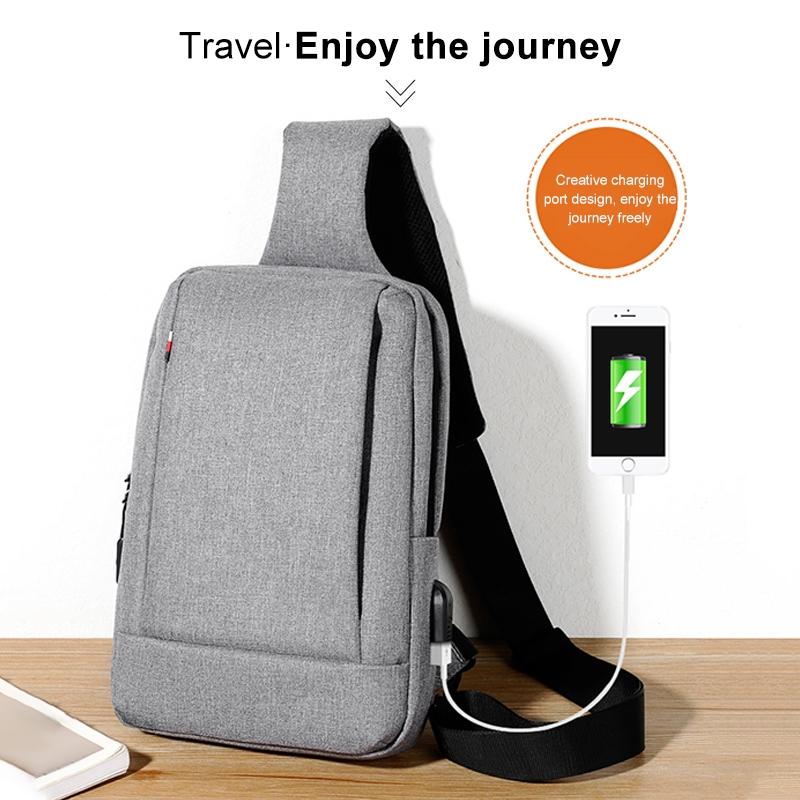 Business Chest Bag Oxford Cloth One Shoulder Crossbody - Red 12