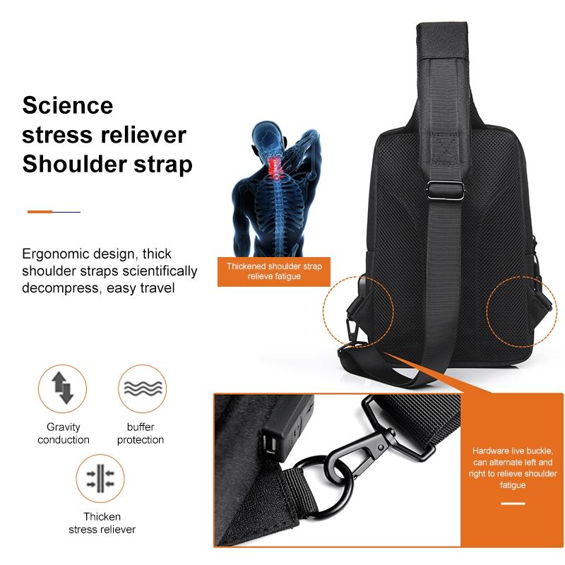 Business Chest Bag Oxford Cloth One Shoulder Crossbody - Red 14