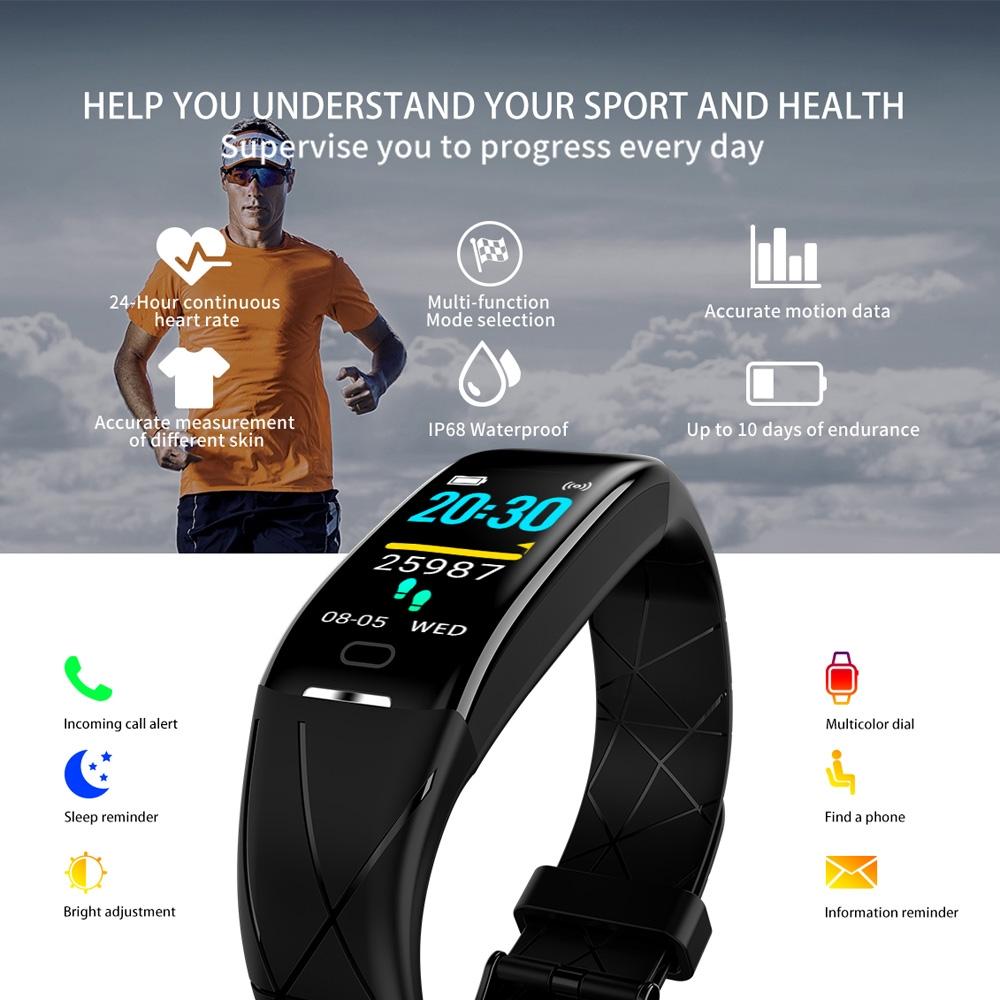 Smart Bracelet With Heart Rate Monitor And Call Reminder - Waterproof - Red 8