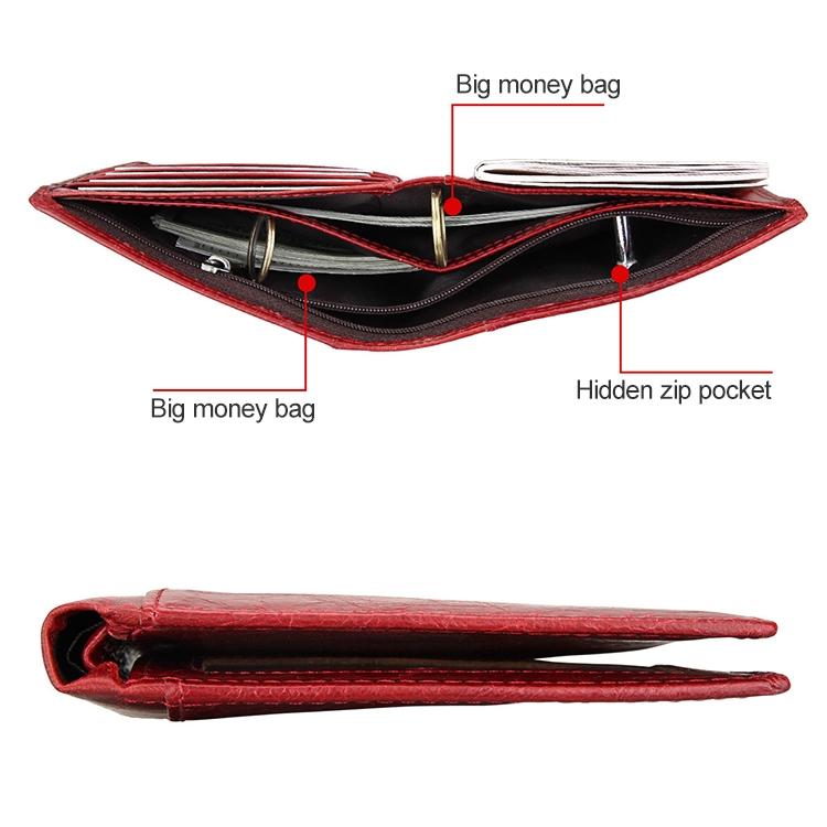 Leather Rfid Passport Wallet - Multi-function - Red 7