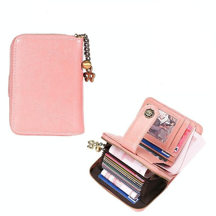 Rfid-blocking Women Wallet with Card Slots - Anti-magnetic - Red