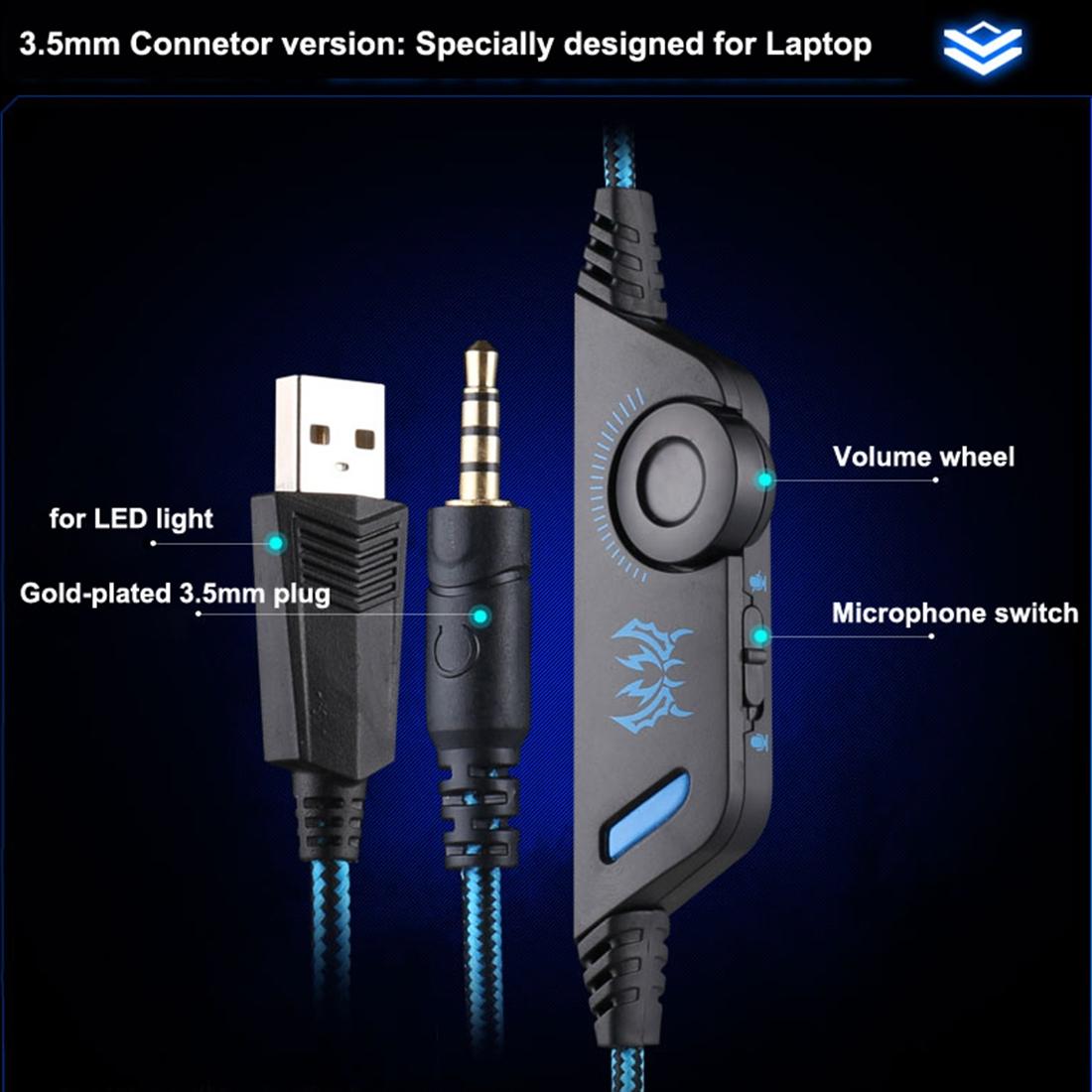 3.5Mm Gaming Headset With Mic & Led For Laptop / Phone - Red Black 12