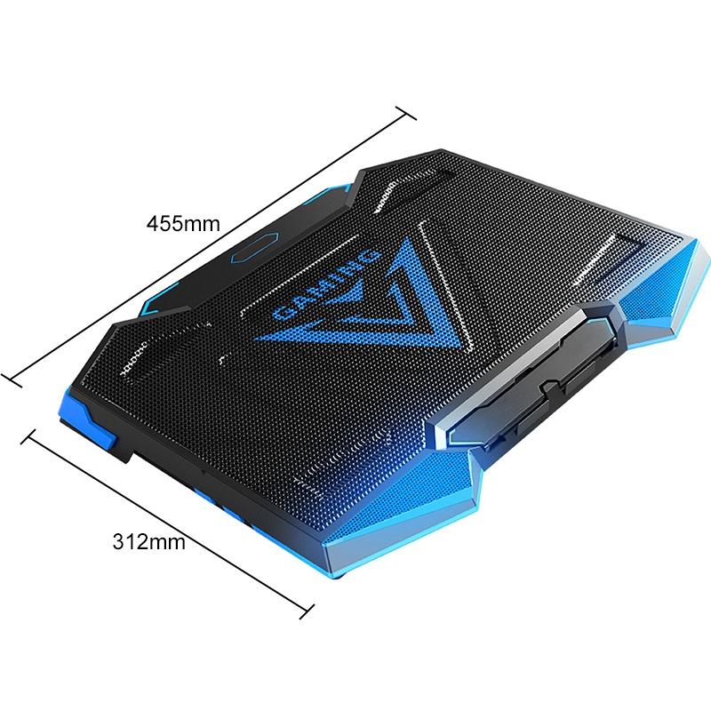 5-core Dual Port Laptop Stand with Cooling Fan - Red 3