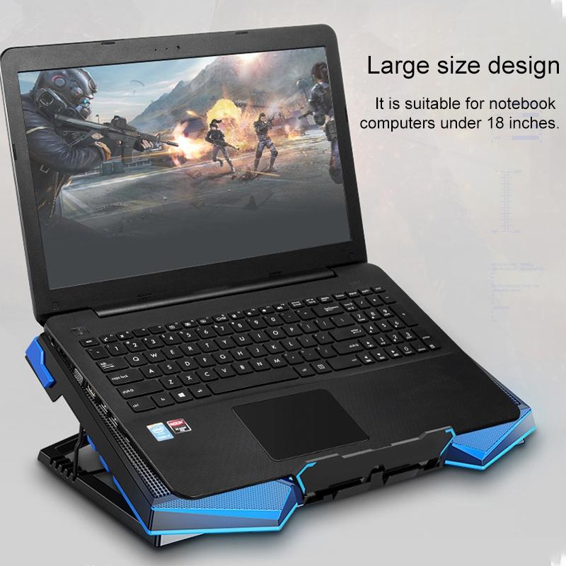 5-core Dual Port Laptop Stand with Cooling Fan - Red 11