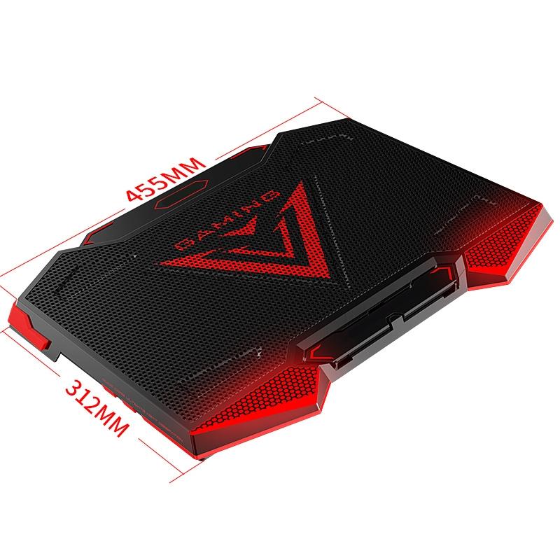 5-core Dual Port Laptop Stand with Cooling Fan - Red 13
