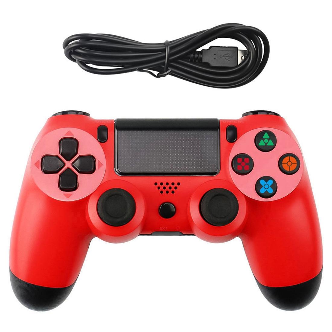 Ps4 Wired Gamepad with Snowflake Button Design - Red 7